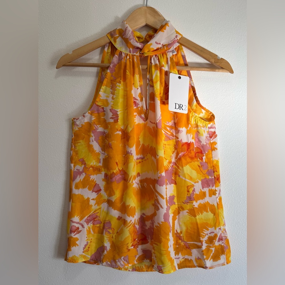 DR2 Women's Vibrant Orange and Pink Blouse